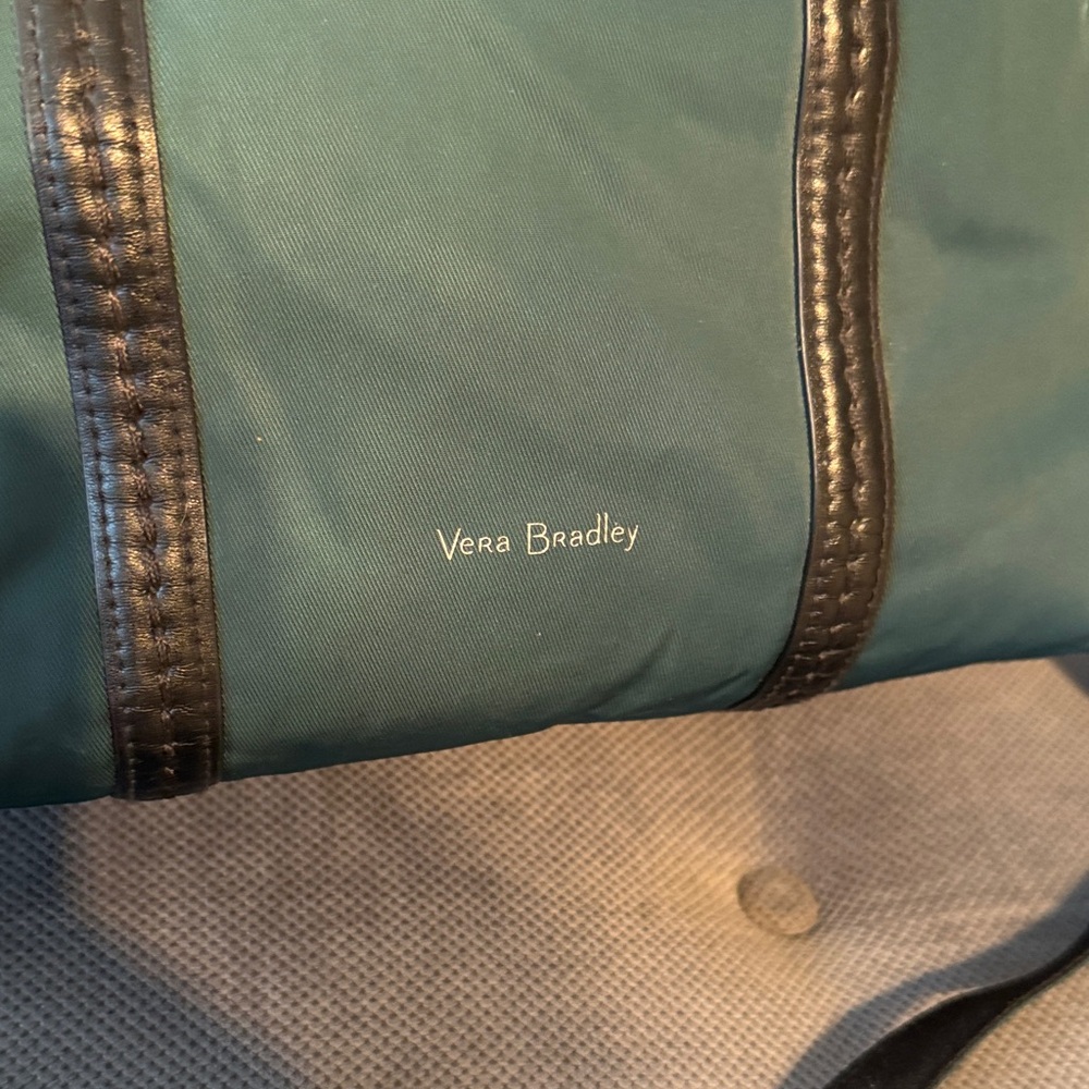 Vera Bradley Teal and Black Nylon Tote Bag - Picture 2 of 10